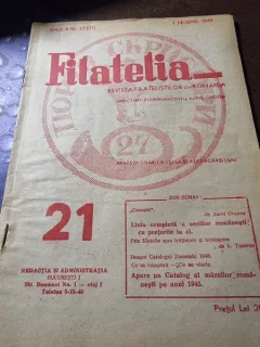 Revista Filatelia, revista filatelistilor din Romania nr.21(27)/1945