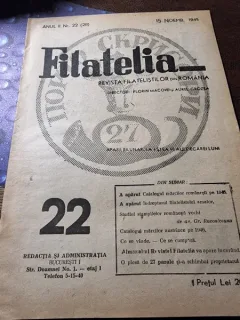 Revista Filatelia, revista filatelistilor din Romania nr.22(28)/1945