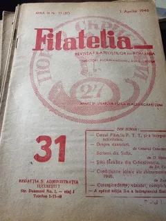 Revista Filatelia, revista filatelistilor din Romania nr.31(37)/1946