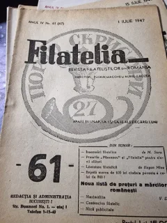 Revista Filatelia, revista filatelistilor din Romania nr.61(67)/1947