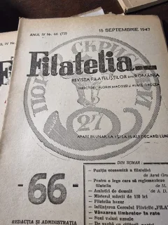 Revista Filatelia, revista filatelistilor din Romania nr.66(72)/1947