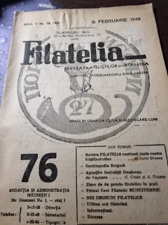 Revista Filatelia, revista filatelistilor din Romania nr.76(82)/1948