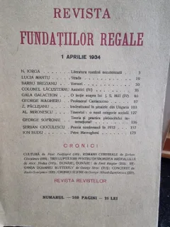 Revista Fundatiilor Regale - 1 Aprilie 1934