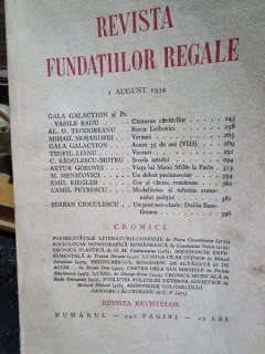 Revista Fundatiilor Regale - 1 August 1934