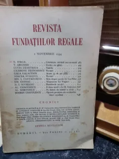 Revista Fundatiilor Regale - 1 Septembrie 1934