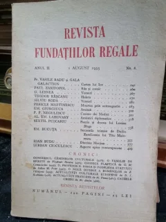 Revista Fundatiilor Regale - Anul II 1 August 1935 Nr. 8