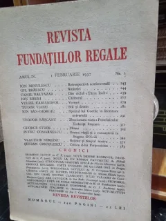 Revista Fundatiilor Regale - Anul IV 1 Februarie 1937 Nr. 2