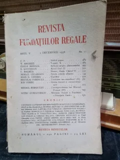 Revista Fundatiilor Regale - Anul V 1 Decembrie 1938 Nr. 12
