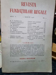 Revista Fundatiilor Regale Anul V 1 Martie 1938 Nr. 3
