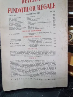 Revista Fundatiilor Regale Anul VII 1 Decembrie 1940 Nr. 12