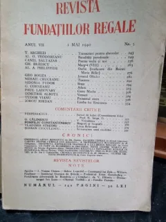 Revista Fundatiilor Regale - Anul VII 1 Mai 1940 Nr. 5