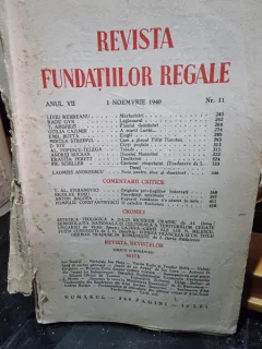Revista Fundatiilor Regale Anul VII 1 Noiembrie 1940 Nr. 11