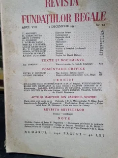Revista Fundatiilor Regale - Anul VIII 1 Decembrie 1941 Nr. 12