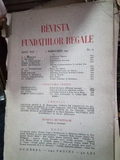 Revista Fundatiilor Regale Anul VIII 1 Februarie 1941 Nr. 2