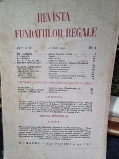 Revista Fundatiilor Regale - Anul VIII 1 Iulie 1941 Nr. 7