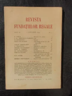 Revista fundatiilor regale no.1 anul II Ianuarie 1935