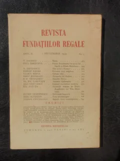 Revista fundatiilor regale no.9 anul II Septembrie 1935