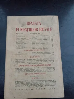 REVISTA FUNDATIILOR REGALE NR.11/1941