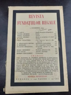 REVISTA FUNDATIILOR REGALE NR.1/1934