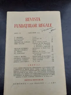REVISTA FUNDATIILOR REGALE NR.1/1939