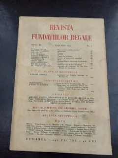 REVISTA FUNDATIILOR REGALE NR.1/1942