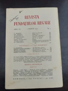 REVISTA FUNDATIILOR REGALE NR.3/1940