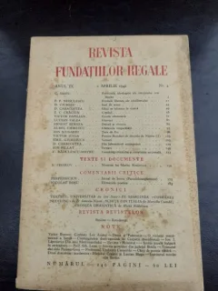 REVISTA FUNDATIILOR REGALE NR.4/1942