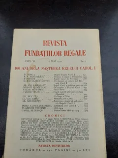 REVISTA FUNDATIILOR REGALE NR.5/1939