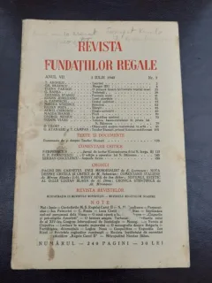 REVISTA FUNDATIILOR REGALE NR.7/1940