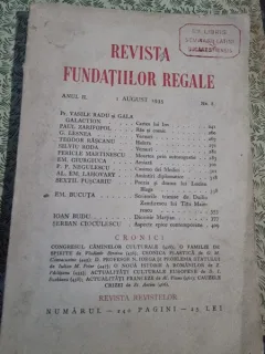 Revista Fundatiilor Regale nr.8/1935