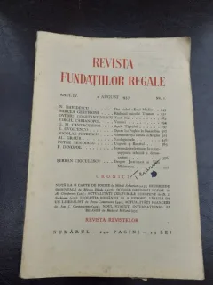REVISTA FUNDATIILOR REGALE NR.8/1937