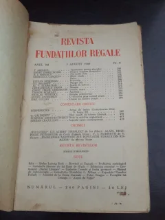 REVISTA FUNDATIILOR REGALE NR.8/1940