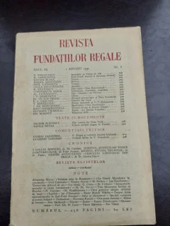REVISTA FUNDATIILOR REGALE NR.8/1942
