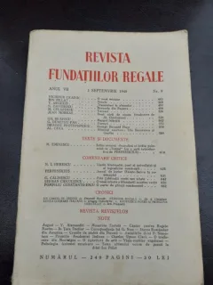 REVISTA FUNDATIILOR REGALE NR.9/1940