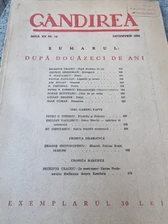 Revista Gandirea Anul XX Nr. 10 Decembrie 1941