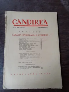 REVISTA GANDIREA NR.10/1937  (CONTINE POEZIE DE RADU GYR)