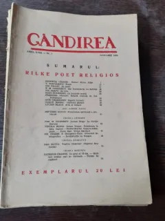 REVISTA GANDIREA NR.1/1939  (CONTINE ARTICOL DE LUCIAN BLAGA SI I.PILLAT)