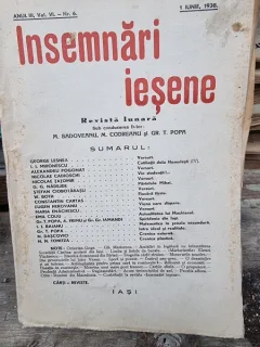 Revista Insemnari Iesene nr.6/1938  Din cuprin cronica Plastica de N.N. Tonitza