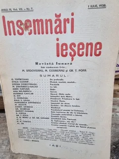 Revista Insemnari Iesene nr.7/1938, din cuprins Cronica Plastica, Carnet de vacanta de N.N. Tonitza