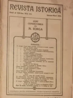 Revista Istorica Anul al XIX-lea Nr-le 1-3 Ianuarie-Martie 1933