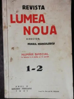 REVISTA LUMEA NOUA - NR. 1-2 IANUARIE -FEBRUARIE 1941