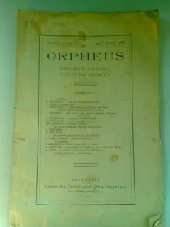 REVISTA ORPHEUS - PENTRU CULTURA CLASICA  NR.4/1925