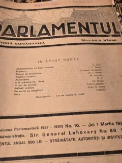 Revista Parlamentul nr.16/1928
