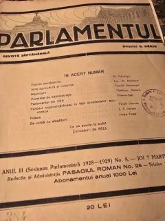 Revista Parlamentul nr.8/1929