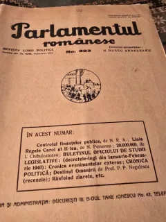Revista Parlamentul romanesc 323/1939