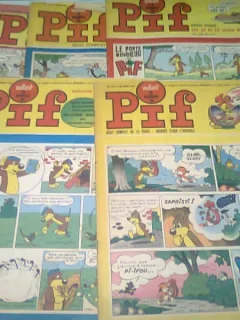 REVISTA PIF (REVISTA CU BENZI DESENATE, PENTRU COPII, TEXT IN LIMBA FRANCEZA) LOT 5 NUMERE