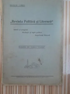Revista Politica si Literara - Nicolae Comsa  cu dedicatiea autorului
