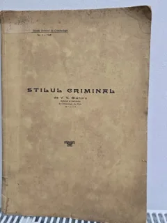Revista romana de criminologie/ Stilul Criminal nr1/1942 - V.V. Stanciu