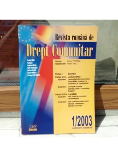 REVISTA ROMANA DE DREPT COMUNITAR NR.1 2003 SEP-OCT , Cursuri