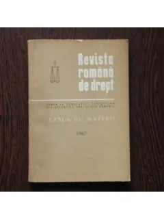 Revista romana de drept , Tabla de materii